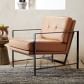 Metal Frame Tufted Leather Chair West Elm