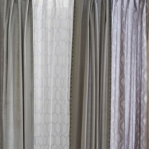 Brushstroke Ogee Jacquard Curtain | west elm