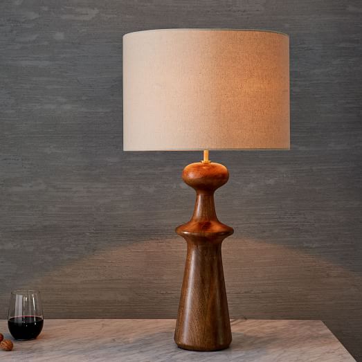 Turned Wood Table Lamp Tall West Elm