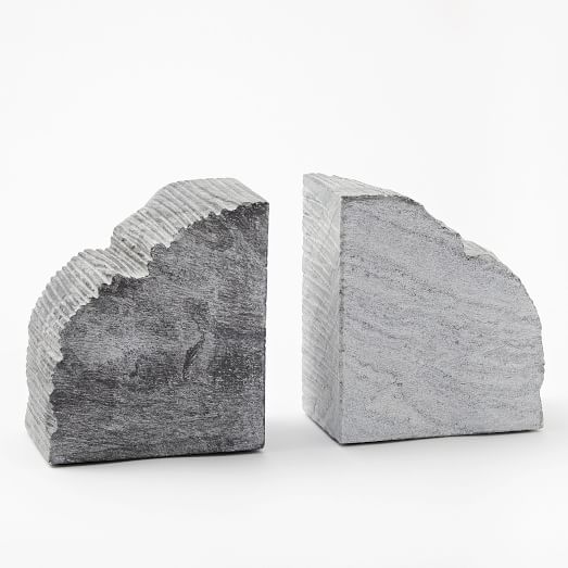 Rough Cut Stone Bookends | west elm