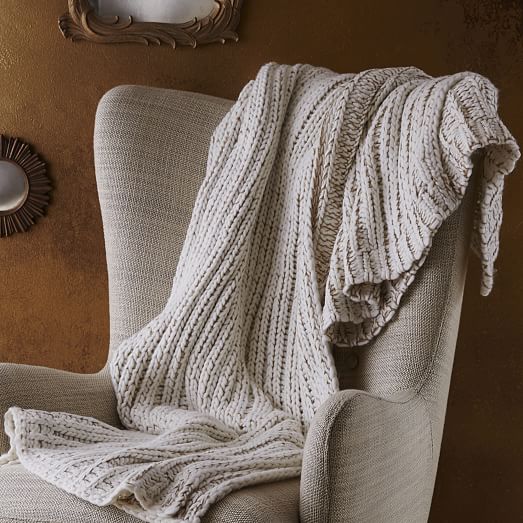 St. Jude Metallic Yarn Knit Throw west elm