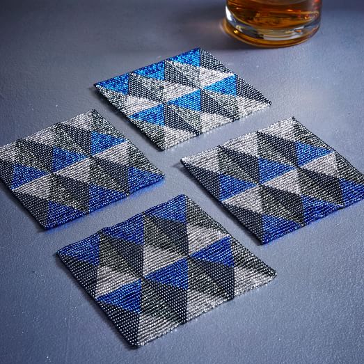 Diamond Beaded Coasters (Set of 4) | west elm