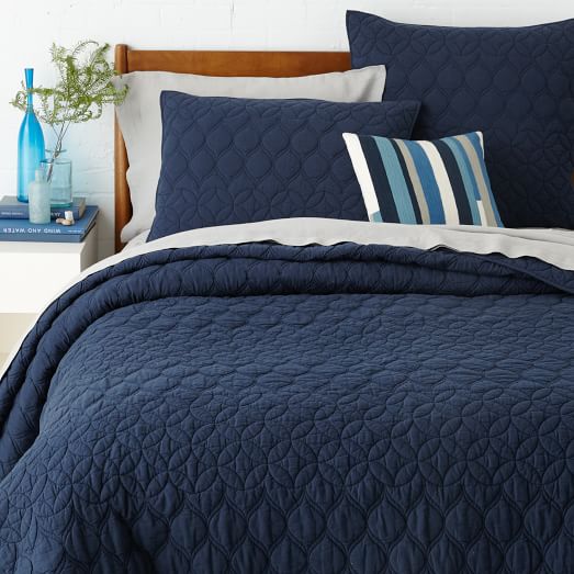 Mid-Century Circlet Ogee Quilt + Shams - Nightshade | west elm