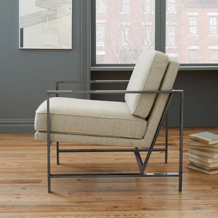 Metal Frame Upholstered Chair O 