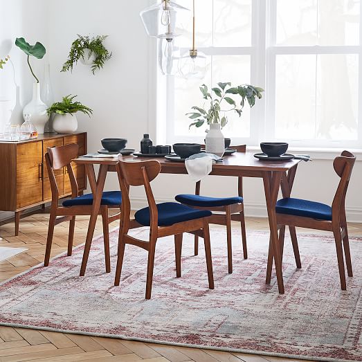 Mid Century Expandable Dining Table Walnut