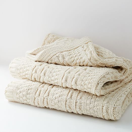 Made Here New York Cotton Fisherman Knit Throw