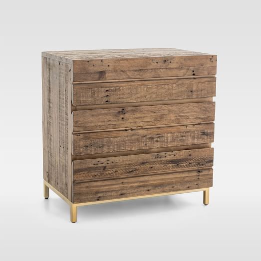 Reclaimed Wood Iron Base 3 Drawer Dresser