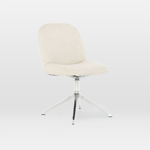 Modern Upholstered Swivel Desk Chair Saville Flax