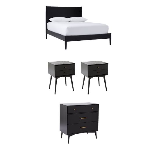 Mid Century Bedroom Set Black West Elm