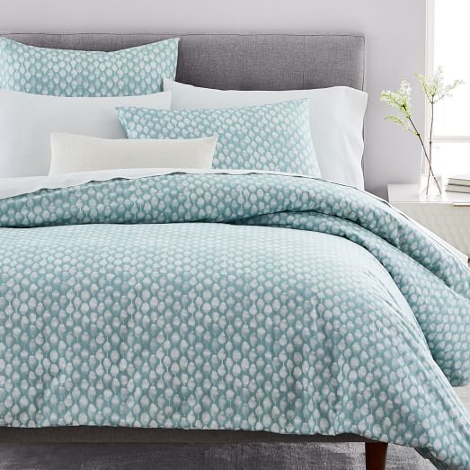 Organic Stamped Dots Duvet Cover Shams