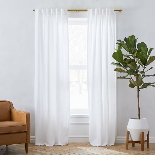 Belgian Flax Linen Curtain White