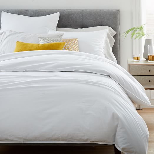 Organic Washed Cotton Percale Duvet Cover Shams