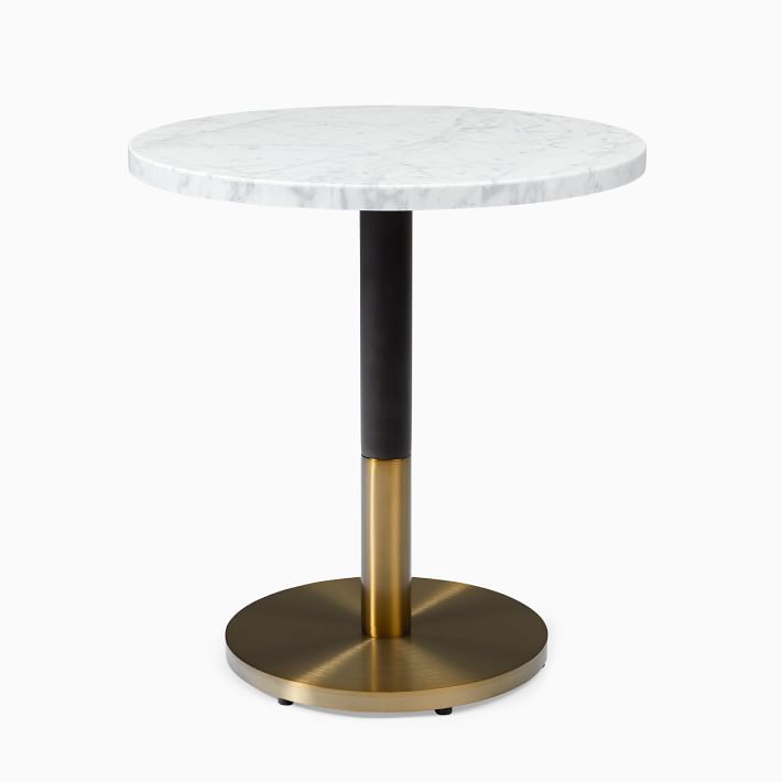 White Marble Round Continental Bistro Table - Small | West Elm