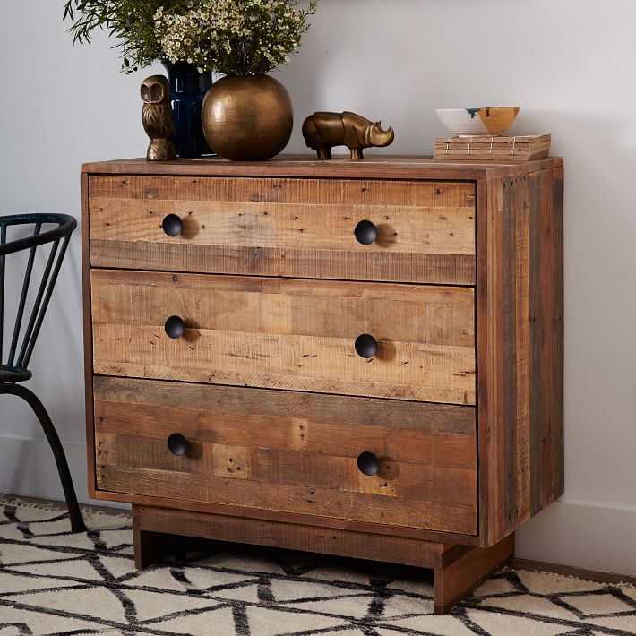 Emmerson Reclaimed Wood 3 Drawer Dresser Natural