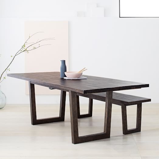 Logan Industrial Expandable Dining Table Smoked Brown