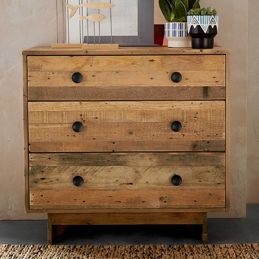 Emmerson Reclaimed Wood 3 Drawer Dresser Natural